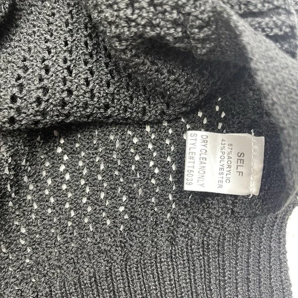 Edit By Nine Black Open Knit Sleeveless Open Side Sweater Women's Size Medium - Picture 4 of 7